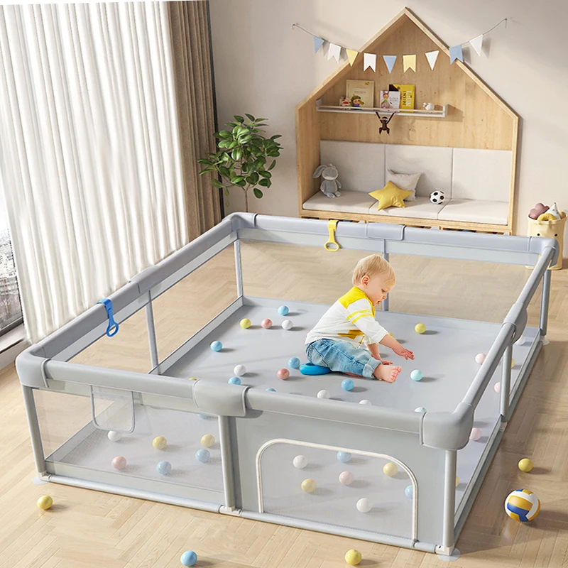 Parque infantil grande para bebés con protector de espuma, parque infantil para bebés de 0 a 6 años, parque infantil con piscina de bolas, seguridad interior para bebés F