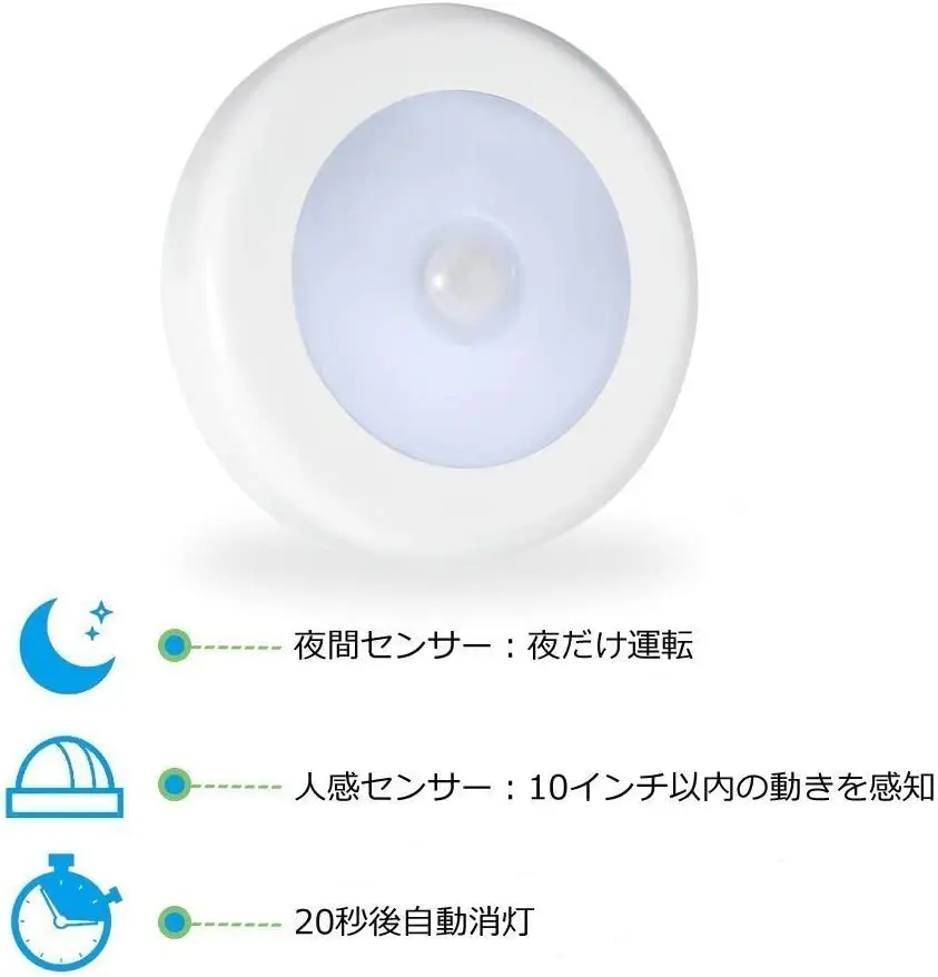 Emir-Luz LED nocturna con Sensor de movimiento, luces de pared mejoradas con batería para escaleras, pasillo, dormitorio y cocina