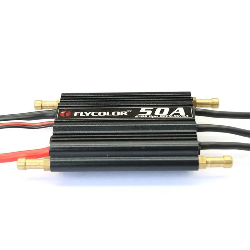 Controlador de Velocidad ESC Flycolor sin Escobillas 50A 70A 90A 120A 150A 2-6S Lipo BEC 5.5V/5A para Barco RC