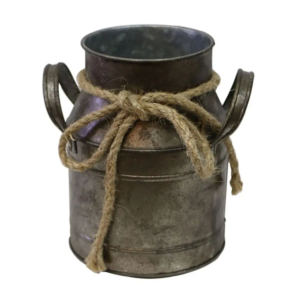 Maceta de flores de hierro Vintage de Metal portátil, Cubo de flores de decoración del hogar, estilo Pastoral, maceta de balcón, Cubo de jardín