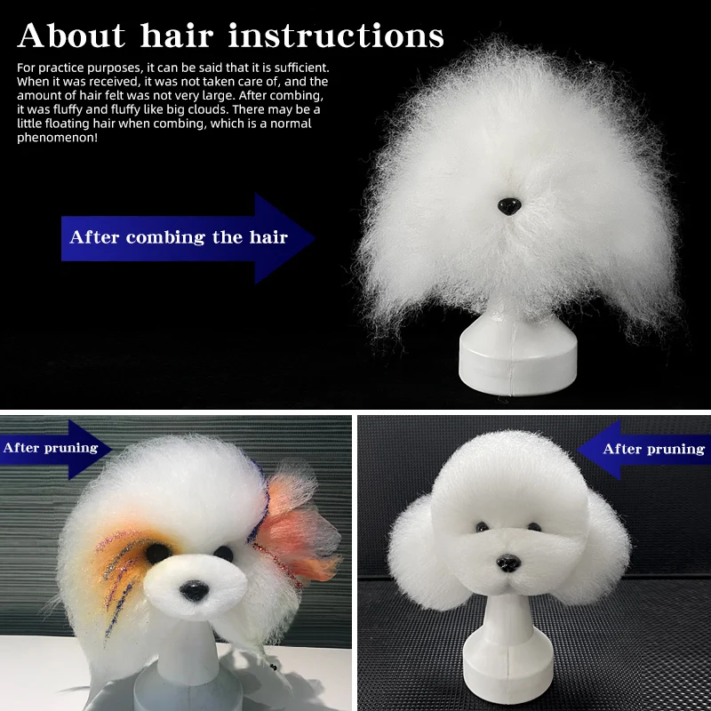 Cabeza de Perro de Peluche Simulada para Práctica de Estilistas, Peluquería Canina, Peluca para Perros, Estudio de Peluquería Canina