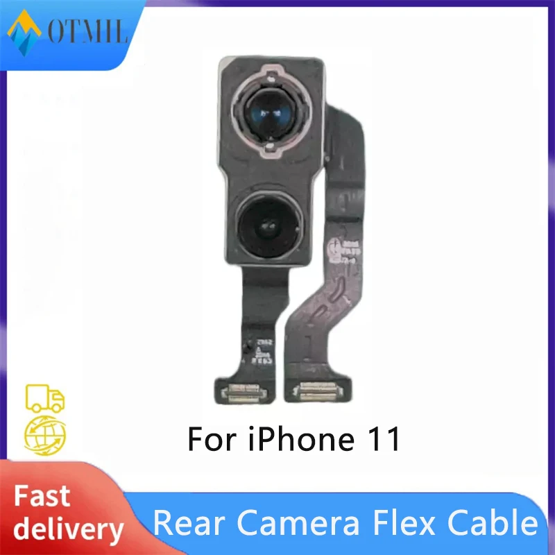 Cámara trasera para iPhone 11, lente principal trasera, Cable flexible, cámara para iPhone 11, piezas de repuesto para teléfono móvil, 100% probado