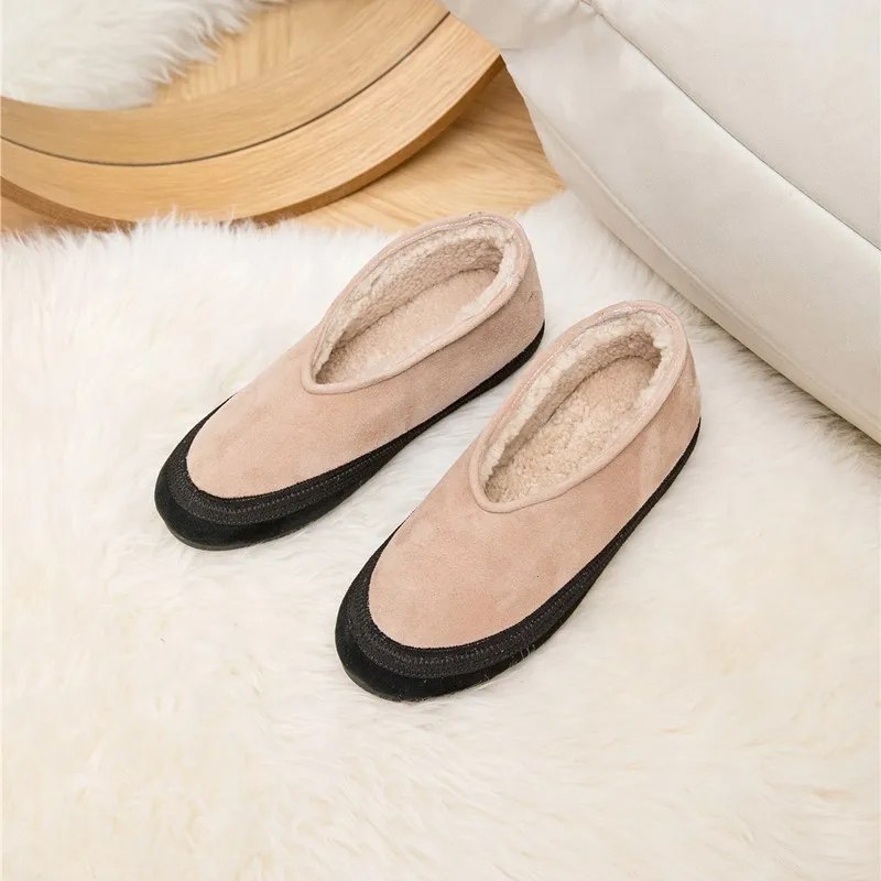 AIYUQI botas de nieve planas de piel auténtica para mujer 2025, zapatos de invierno antideslizantes de talla grande para mujer, botines cálidos y cómodos para mujer