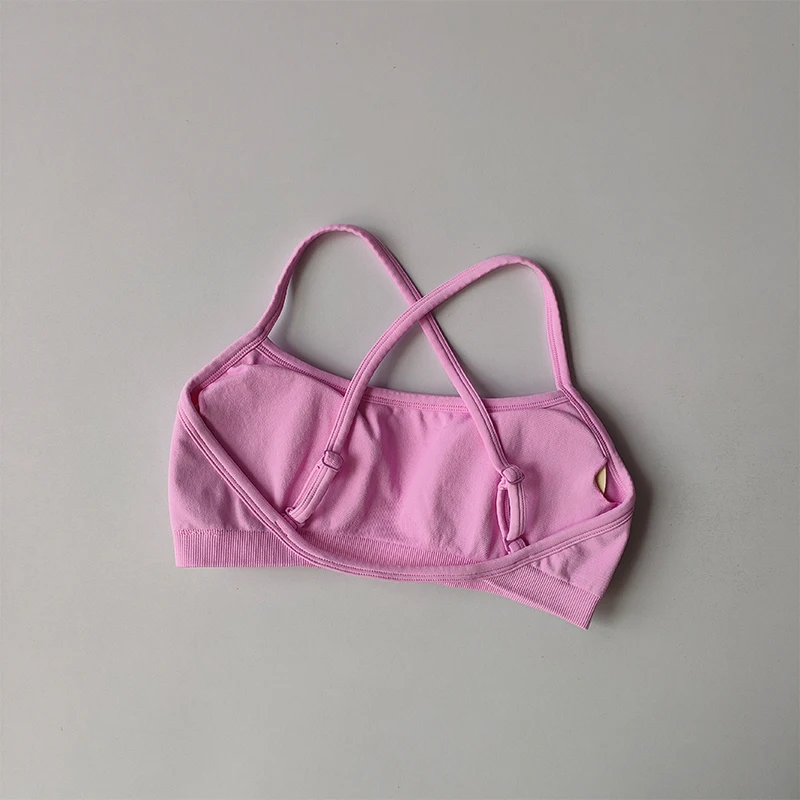 Sujetadores deportivos sin costuras para mujer, Top corto de tubo para Yoga, traje de entrenamiento para Fitness, a prueba de golpes y parte de atrás bonita