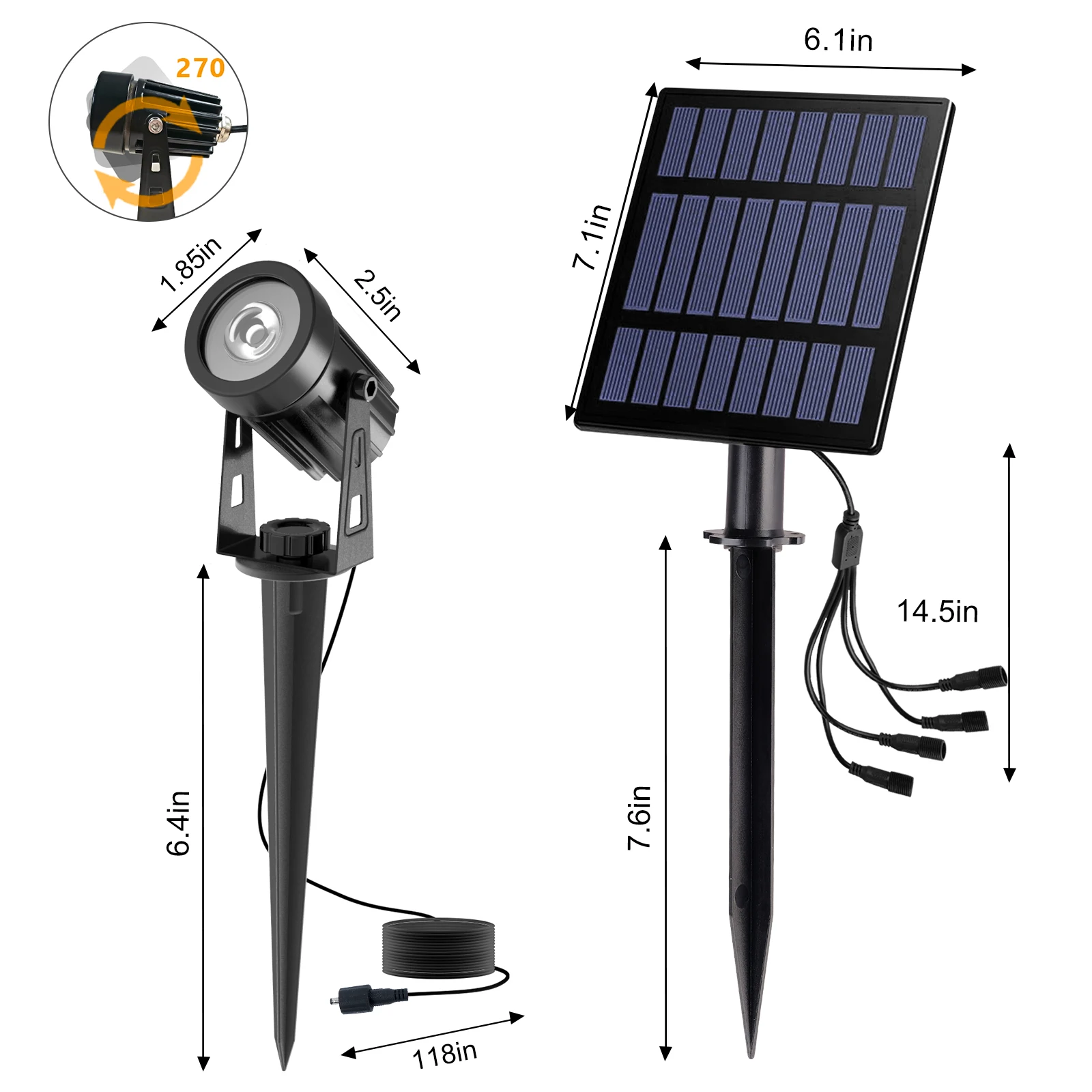 Luz LED Solar de 3000K/RGB, foco Solar para exteriores, luz Solar para jardín, luz de pared impermeable IP65 para exteriores