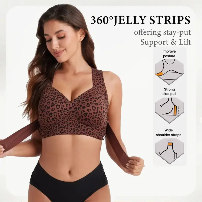 Sujetador deportivo de gel para mujer, corrector de postura, transpirable, con soporte, antideslizante, realce suave, copa completa, para yoga y uso diario