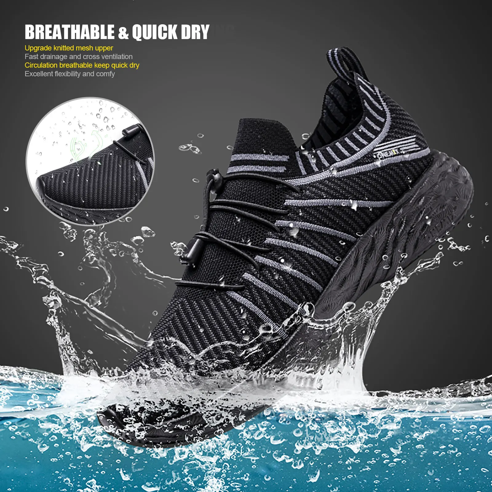 ONEMIX 2026, Nuevas Zapatillas Deportivas Negras para Hombre, Impermeables, Transpirables, para Entrenamiento, Antideslizantes, para Senderismo y Deportes al Aire Libre