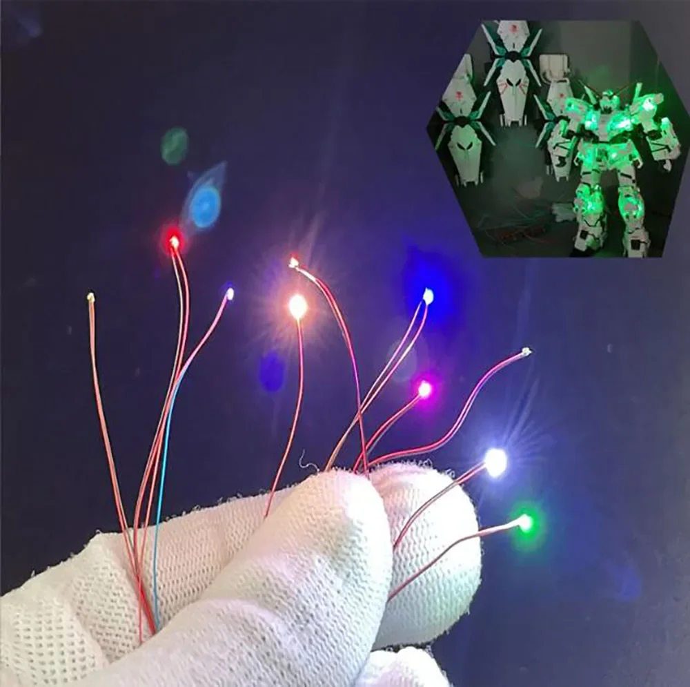100 Piezas/Lote de Cables LED SMD 0402 0603 0805 1206 para Modelos de Trenes Escala HO N OO, Línea Roja y Negra Pre-soldada, Micro Litz para Dioramas Ferroviarios