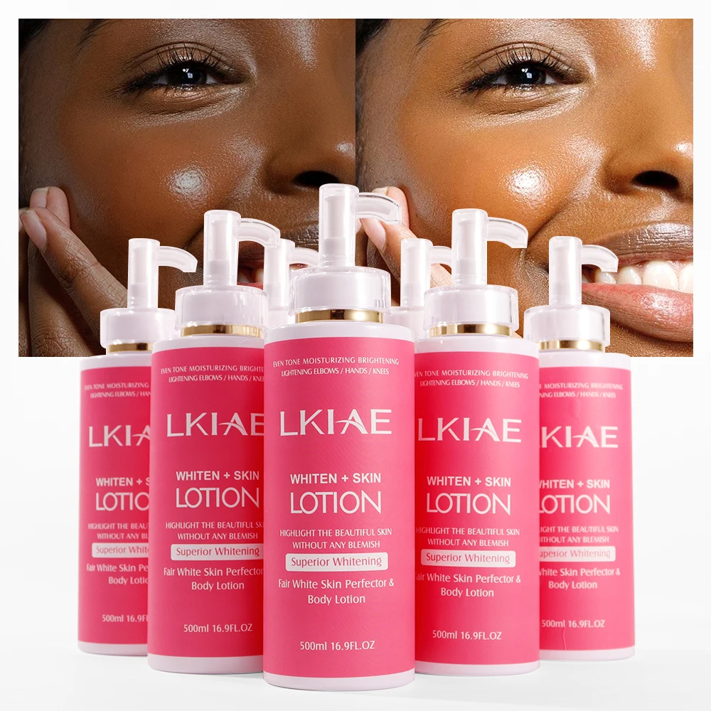 LKIAE Loción Corporal Blanqueadora con Niacinamida, con Aceite de Rosa Natural, Vitamina C, Hidratante, Iluminadora, Unifica el Tono de Piel, 500ml