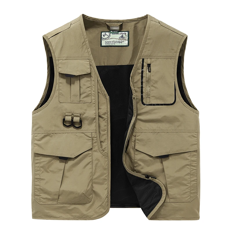 Nuevo chaleco funcional para hombre, corte holgado, talla grande, ropa de trabajo fina, fotografía con múltiples bolsillos, pesca, chaleco al aire libre para mí