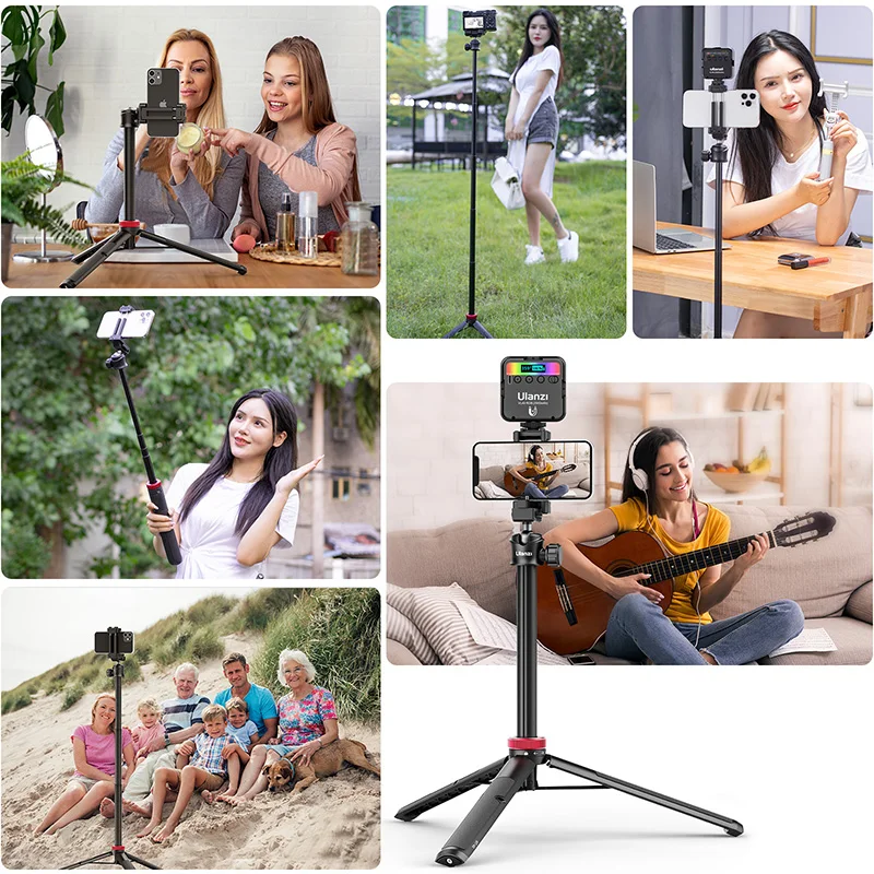 ULANZI TRIPOD MT-44 trípodes Smartphone Vlog trípodes con zapata fría soporte de montaje para teléfono para trípode móvil cámara portátil SLR