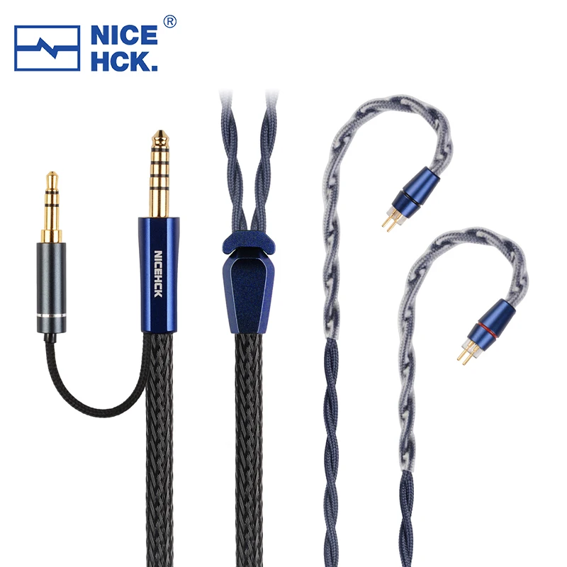 Cable para auriculares HiFi NICEHCK DualDragon 8N OCC+Microalloy CVD Graphene, 4,4mm/3,5mm/2,5mm MMCX 2Pin N5005 para NX8Ti N5005 IEM