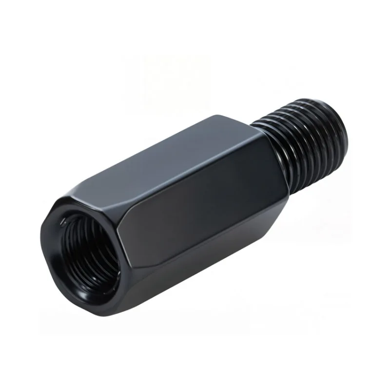 2 Adaptadores Negros Extendidos para Espejos Retrovisores de Motocicleta M10 10mm RH/LH, Tornillos Adaptadores de Rosca Izquierda/Derecha