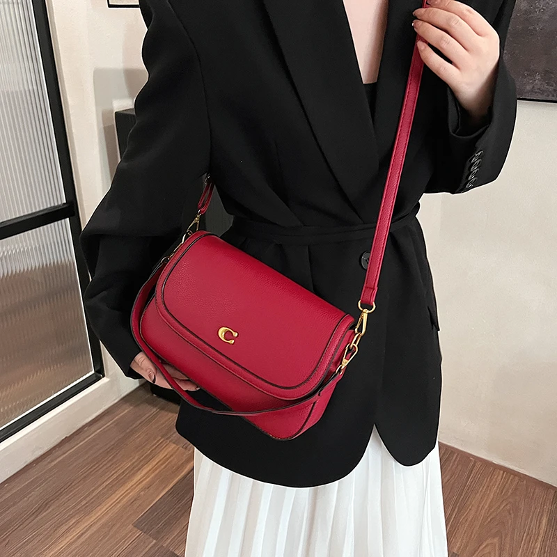 Bolso de Hombro Retro de Lujo para Mujer, Elegante Bolso Cruzado de Cuero, Bolso Tote de Alta Gama, Diseño Clásico Vintage
