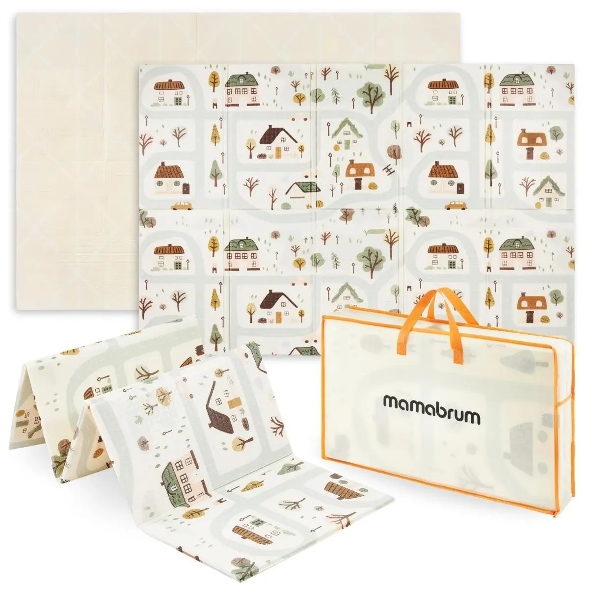 Mamabrum, alfombra plegable para bebés, con diseño urbano, doble cara, para uso educativo, antideslizante y con aislamiento térmico, para niños a partir de 0 meses.