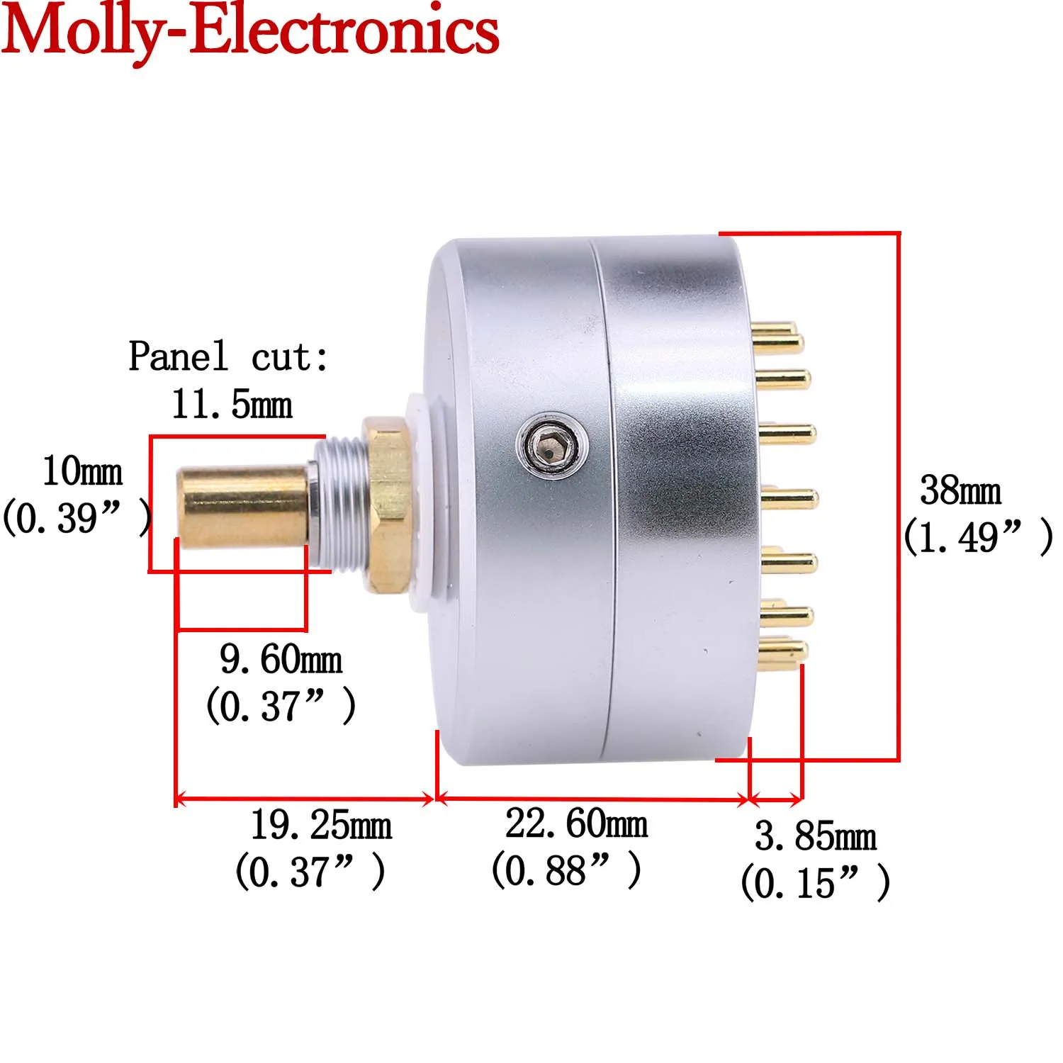 Selector de fuente de señal de interruptor giratorio EIZZ, 3 vías, 4 vías, 3 posiciones, interruptor de ajuste giratorio, amplificador de Audio HIFI DIY