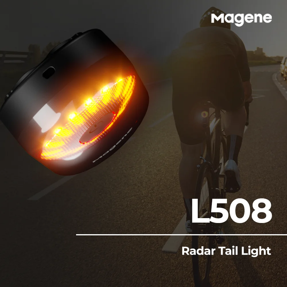 Magene bicicleta Radar luz trasera faro bicicleta iluminación trasera inteligente sillín tija de sillín Ebike LED ciclismo luz trasera