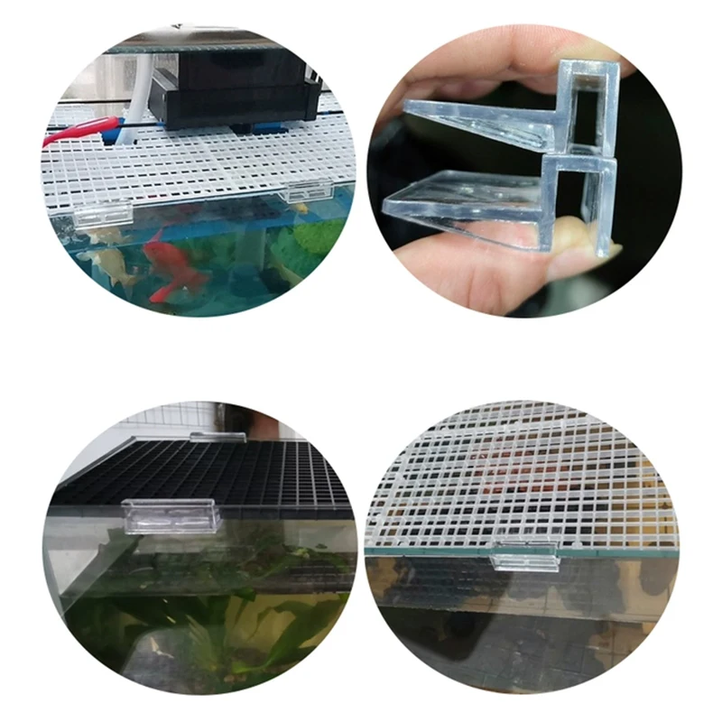 Clips acrílicos para acuario de 5/6/8/10/12mm, soportes de cubierta de vidrio, soporte de placa de cubierta de tanque de peces transparente, accesorios para acuario