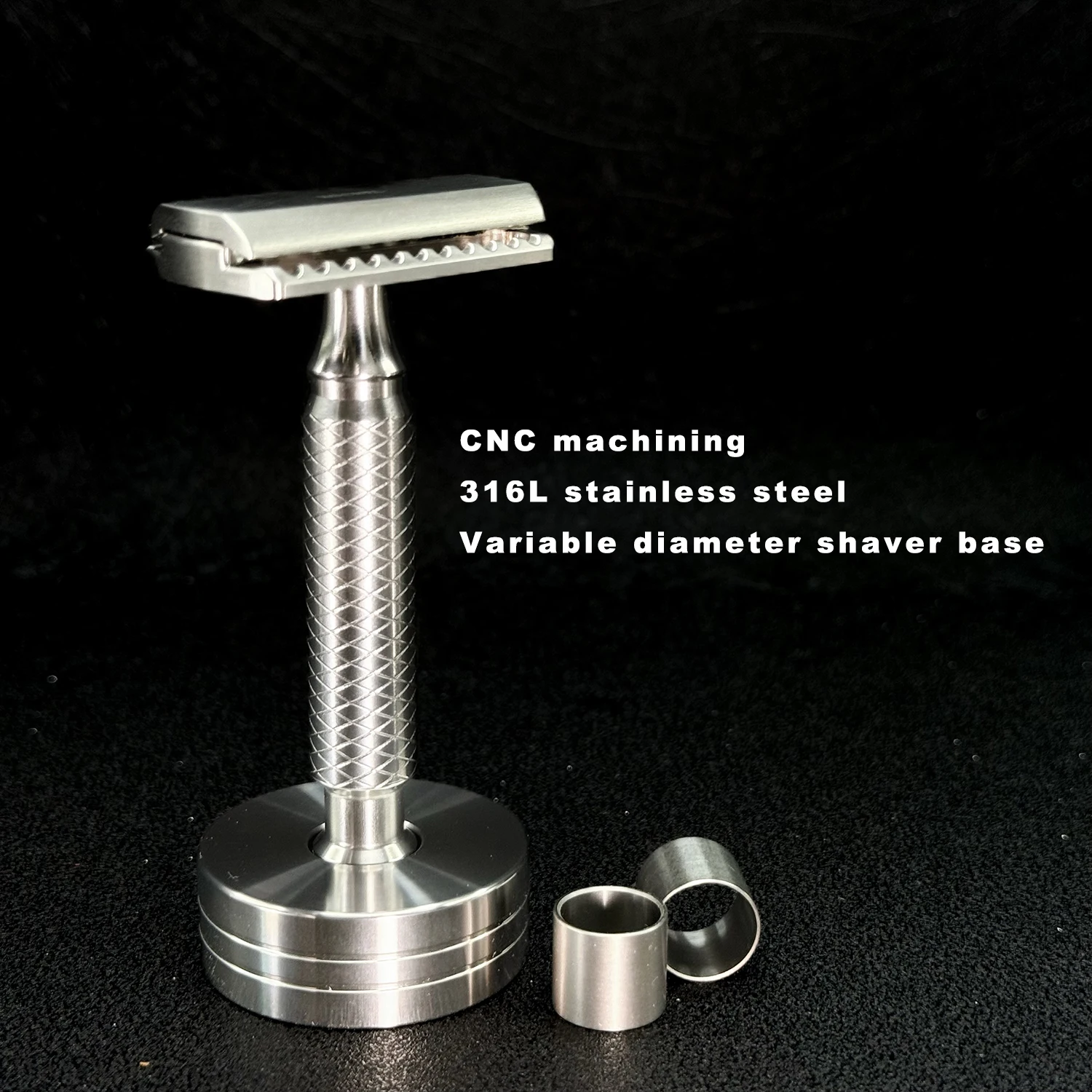 Soporte de maquinilla de afeitar con base de afeitadora de diámetro variable de acero inoxidable 316L de proceso CNC