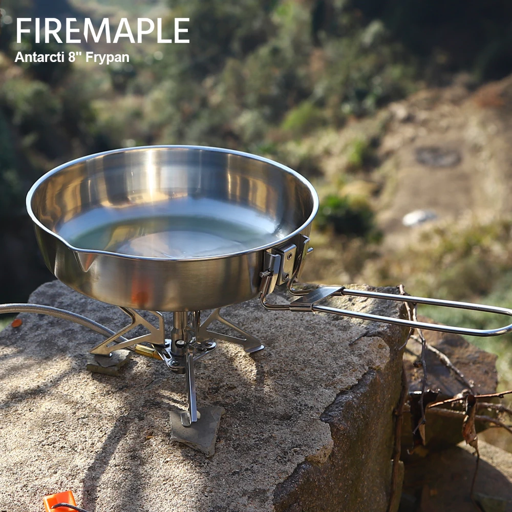 Fire Maple-sartén plegable de acero inoxidable 304, con Base de construcción de tres capas, arctiti, 8 pulgadas, para acampar al aire libre