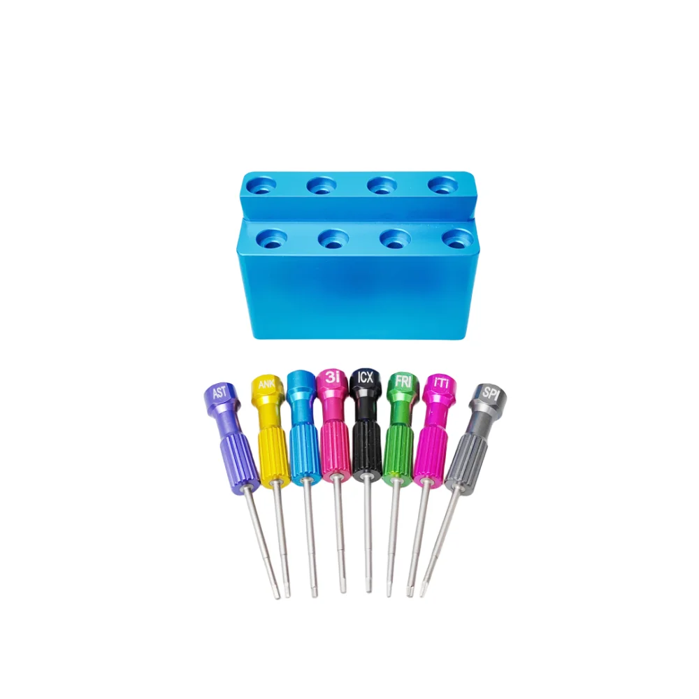 JUMTOP Juego de 8 Destornilladores Dentales de Acero Inoxidable con Soporte