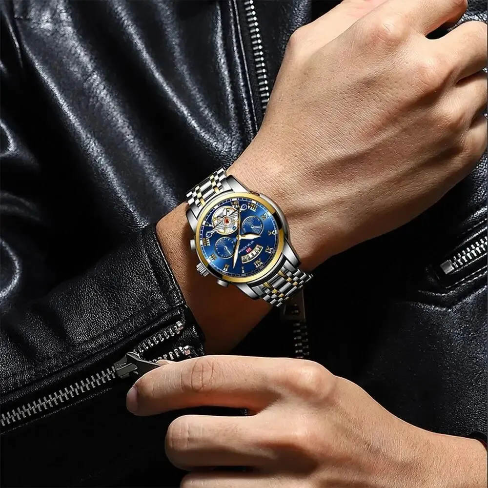 Reloj Masculino de lujo para hombre de la mejor marca, reloj luminiscente de acero inoxidable, reloj deportivo informal elegante 3Bar resistente al agua para exteriores