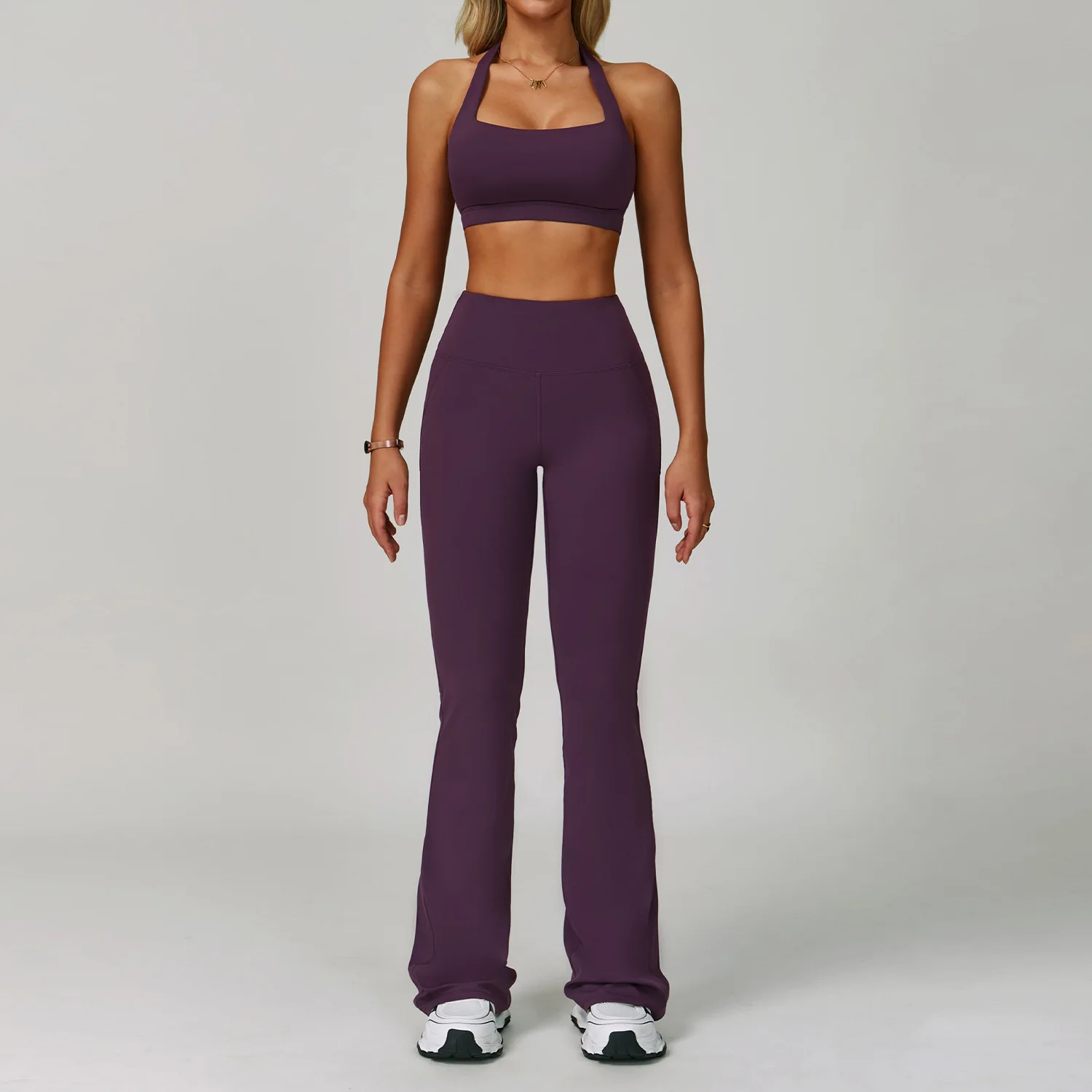 Yoga Set Women's Sportswear Yoga Suit Sports Top High Waist Leggings Two Piece Workout Clothes Fitness Gym Sets Athletic Wear