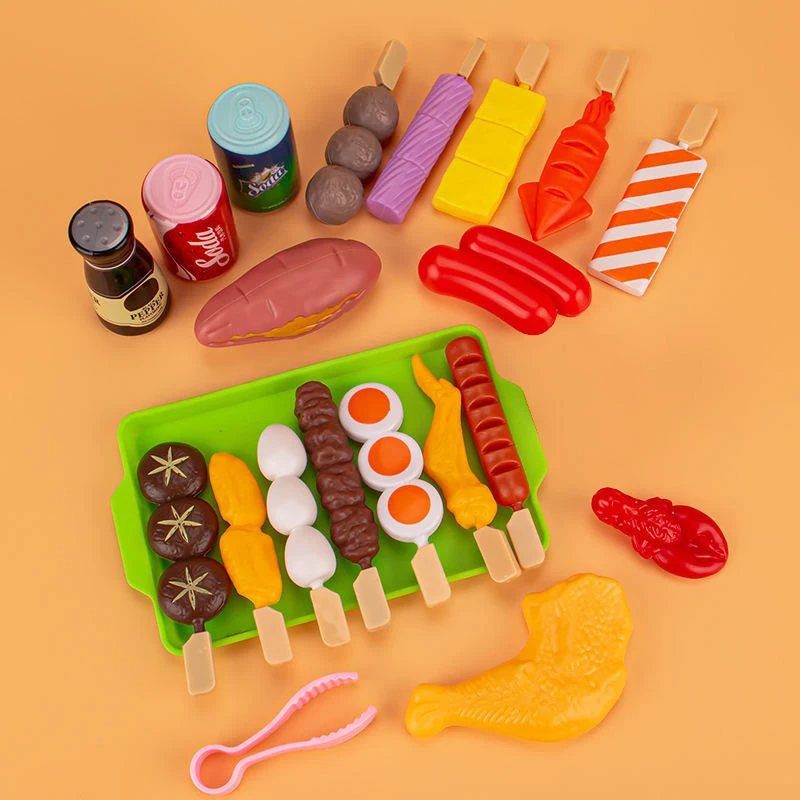 Juguetes de cocina para vestir para bebé, juego de barbacoa para niños, utensilios de cocina para barbacoa simulada, comida simulada, Cosplay, juguetes educativos de regalo