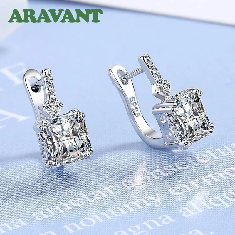 Aravant-pendientes de gota de circonita cuadrada para mujer, de Plata de Ley 925, joyería de moda