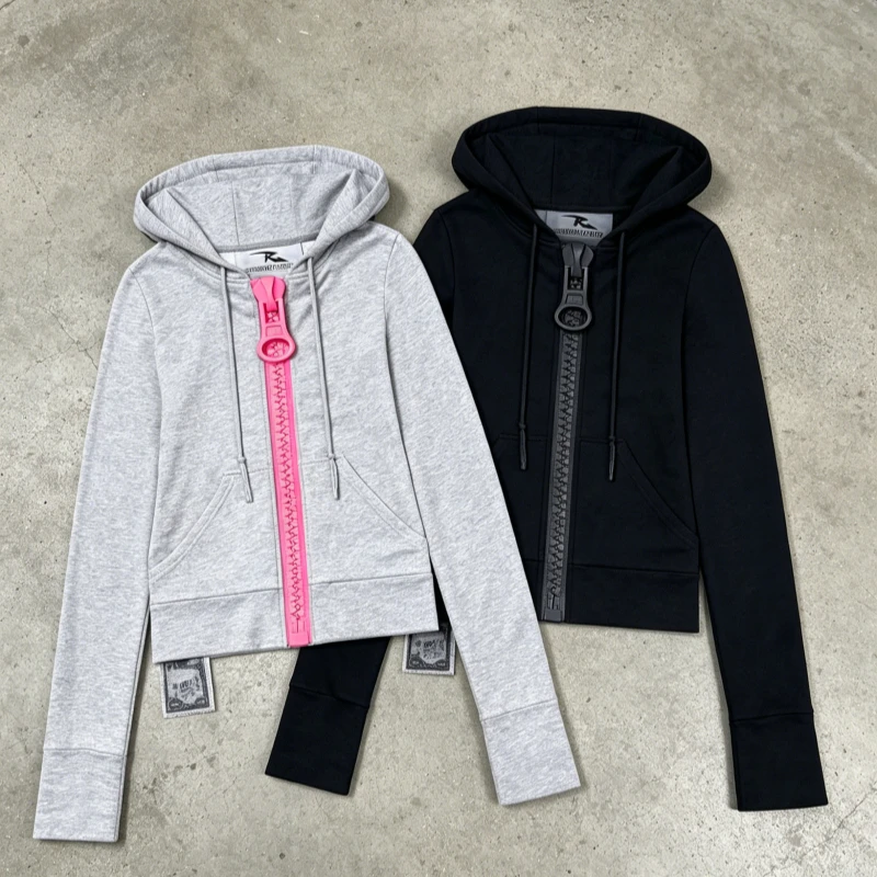 Sudadera con Capucha Casual Estilo Y2K Harajuku, Extra Grande, con Cierre, Manga Larga, Estilo Hip Hop, Ropa Urbana Unisex
