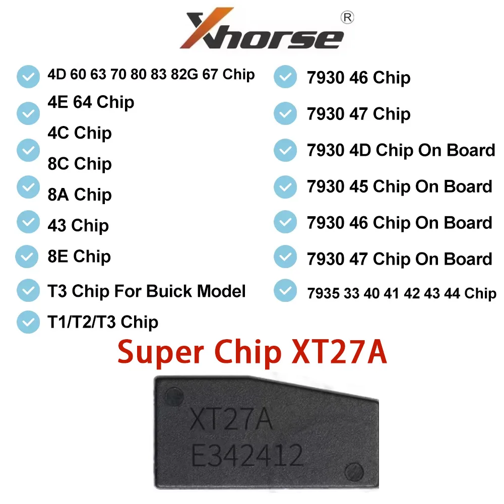 Llave transpondedora Xhorse XT27A Super Chip para ID46/40/43/4D/8C/8A/T3/47 compatible con VVDI2 VVDI Mini Key Tool