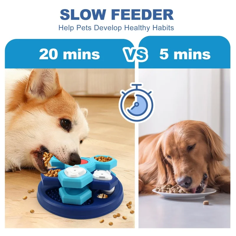 Rompecabezas para perros, juguetes para entrenamiento de perros, rompecabezas interactivo para aburrimiento, juguetes de alimentación, bandeja de comida lenta, suministros de alimentación para mascotas