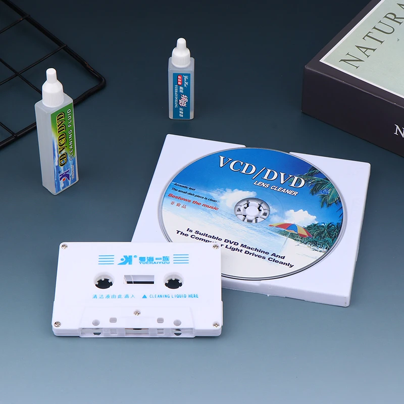 Limpiador de Lentes para Reproductores de CD, VCD y DVD, Limpiador de Cabezales de Casetes de Audio, Desmagnetizador, Limpiador de Cabezales Húmedo/Seco para Reproductores de Casetes de Audio