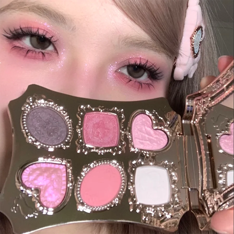 Paleta de Sombras de Ojos Flower Knows Garden, Mate y Perlada, Seis Colores Finos, Contorno, Larga Duración, Maquillaje Brillante