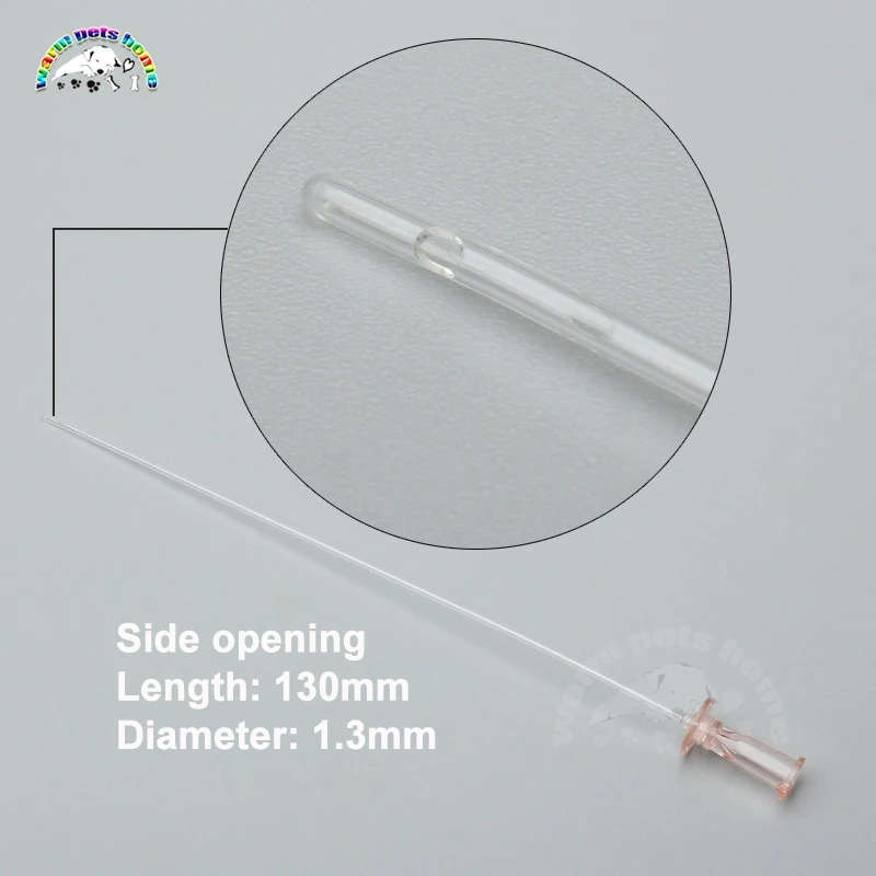 Catéter urinario sin estilete para gatos, 12 Uds., lado abierto, extremo abierto de 1,3mm, suministros veterinarios de 1,0mm