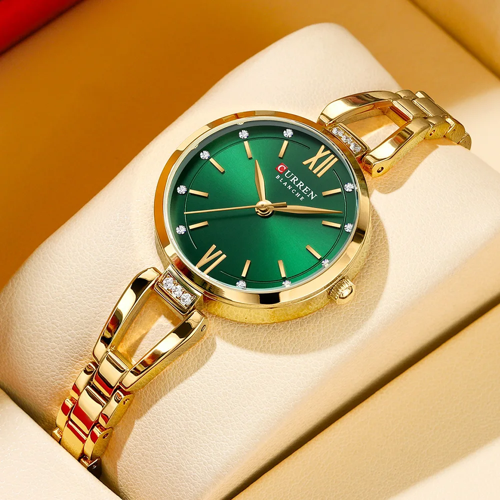 Reloj de Cuarzo de Acero Inoxidable para Mujer CURREN 9092, Reloj de Lujo y Elegante, Relojes de Pulsera para Mujer de Negocios, Relojes De Mujer