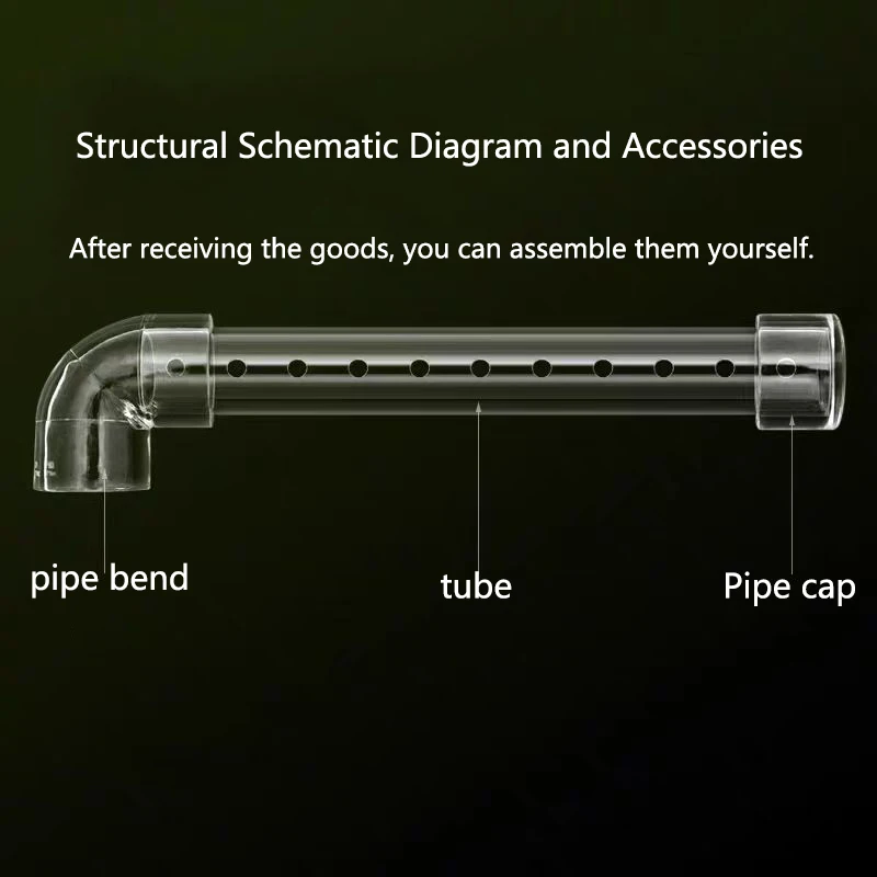 Filtro de acuario, barra de pulverización de lluvia, tubo de salida, Kit de tubo de salida de ducha de lluvia acrílica transparente, accesorios de filtro externo para pecera