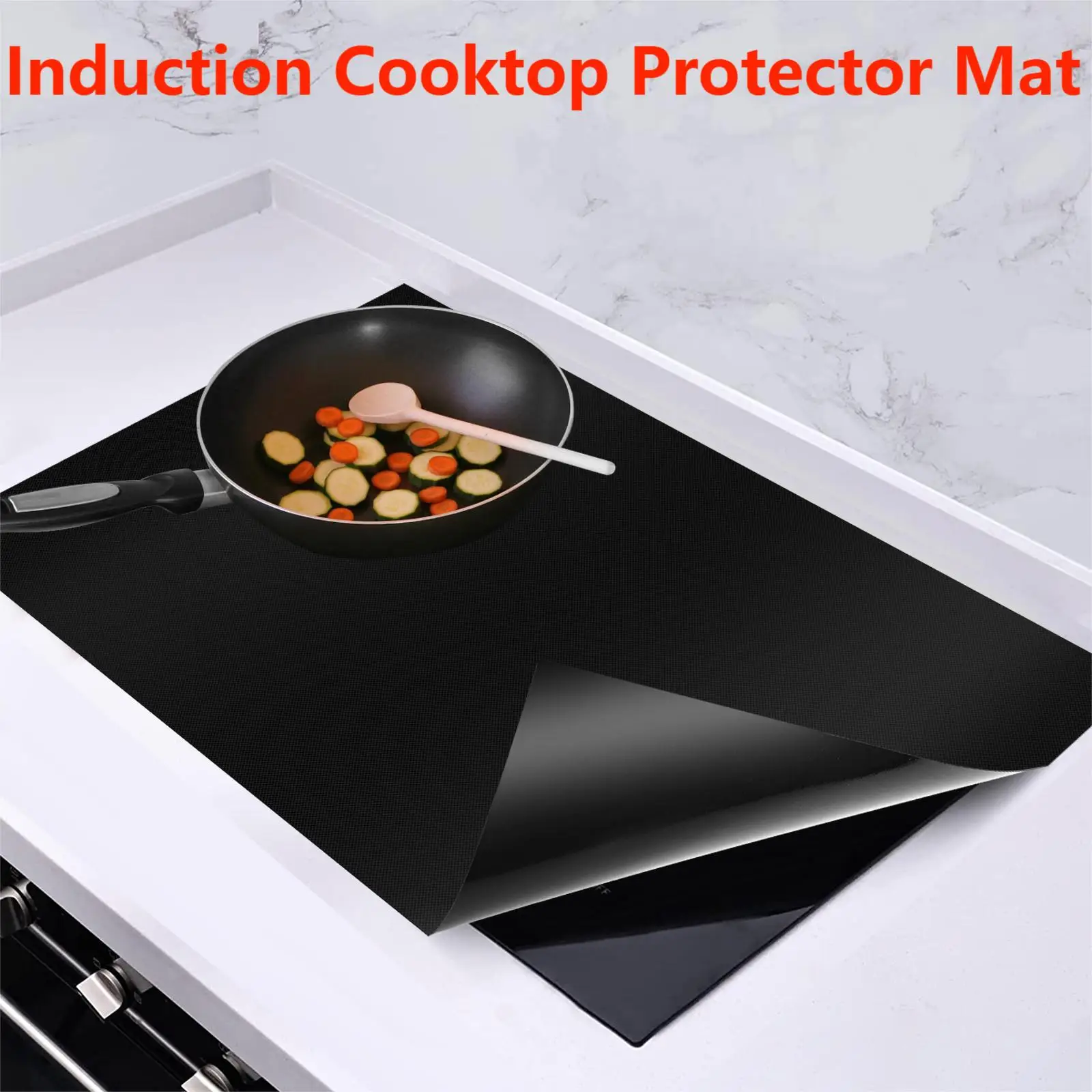 Estera protectora para placa de inducción, cubierta de silicona para cocina de inducción, resistente al calor e impermeable, evita arañazos y quemaduras
