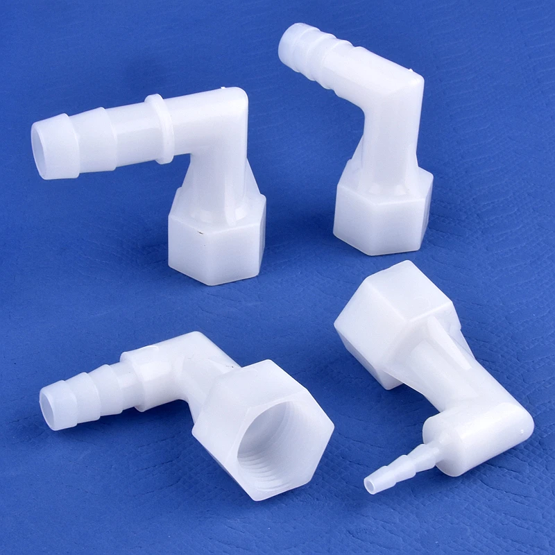 Conectores de codo de Pagoda de rosca hembra, 5 ~ 200 piezas, 1/2 pulgadas, 4 ~ 25mm, tubo de agua en forma de L para riego de jardín, adaptador de manguera para pecera
