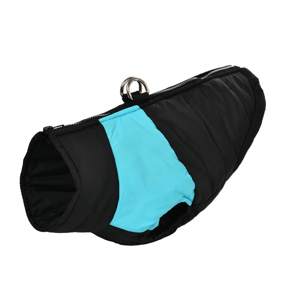 Chaqueta para perro de otoño e invierno con anillo en D para perros pequeños y grandes, ropa cálida impermeable con cremallera para cachorros, disfraces para mascotas Labrador Yorkies