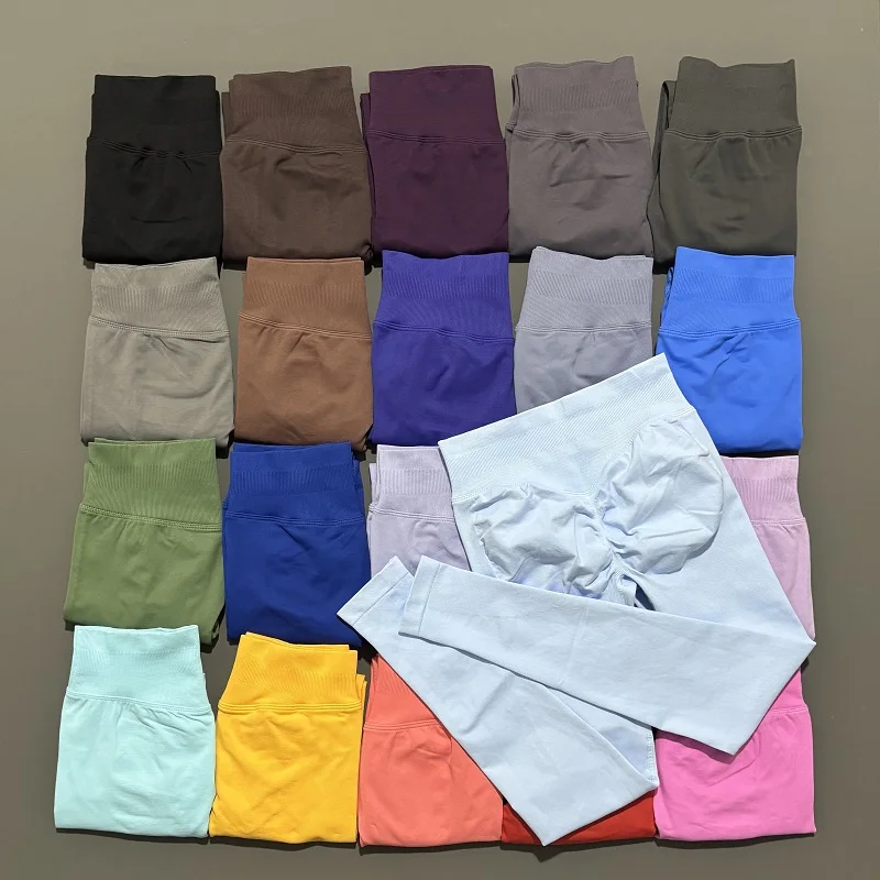 Mallas deportivas para mujer, pantalones largos de Yoga sin costuras, mallas elásticas para ejercicio, ropa deportiva para correr en bicicleta, pantalones de entrenamiento para gimnasio