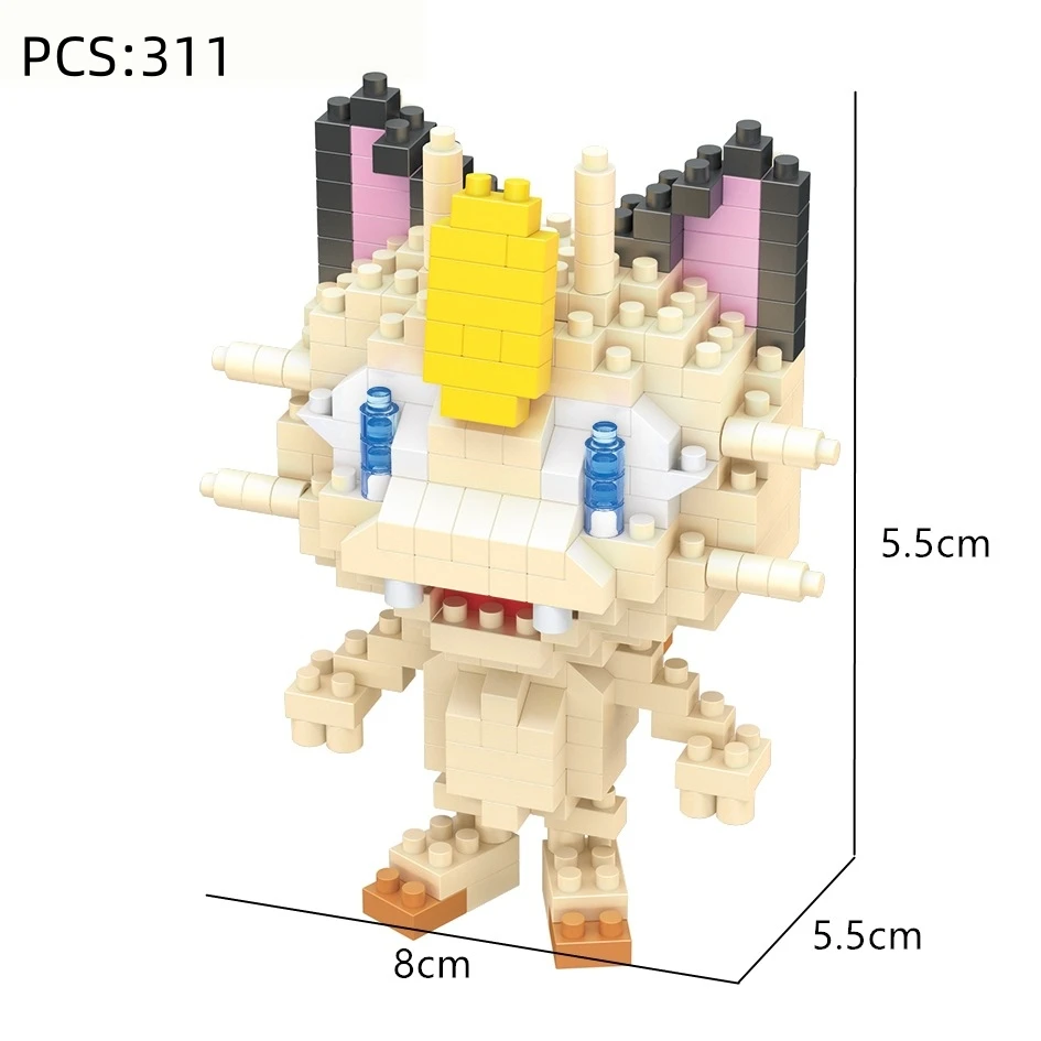 Set de Bloques de Construcción de Pokémon - Ladrillos de Pikachu, Gengar y Charizard, Modelo Micro Anime para Armar, Juguete de Regalo para Niños y Fans