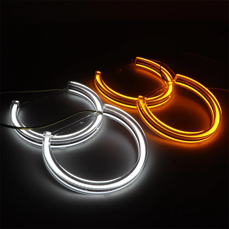 Ojos de Ángel LED de cristal para BMW E46 M3 E38 E39 E36, sintonización de faros de xenón, anillos de Halo estilo DTM, luz diurna DRL, reequipamiento 131mm x 4