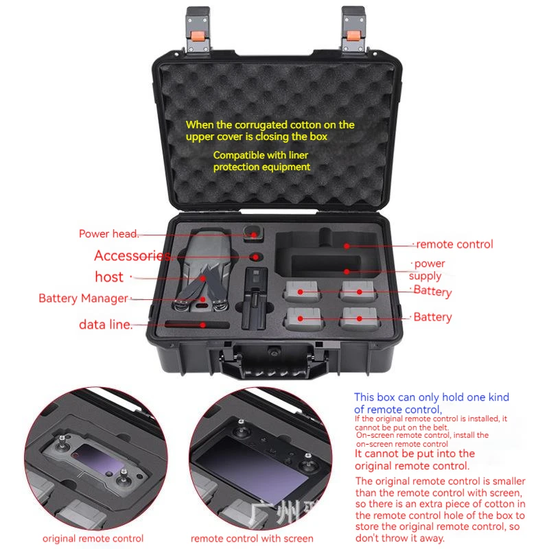 Para DJI Mavic 2 estuche de almacenamiento impermeable para DJI Mavic 2 Pro /Mavic 2 Zoom Control remoto con caja de almacenamiento de accesorios de pantalla