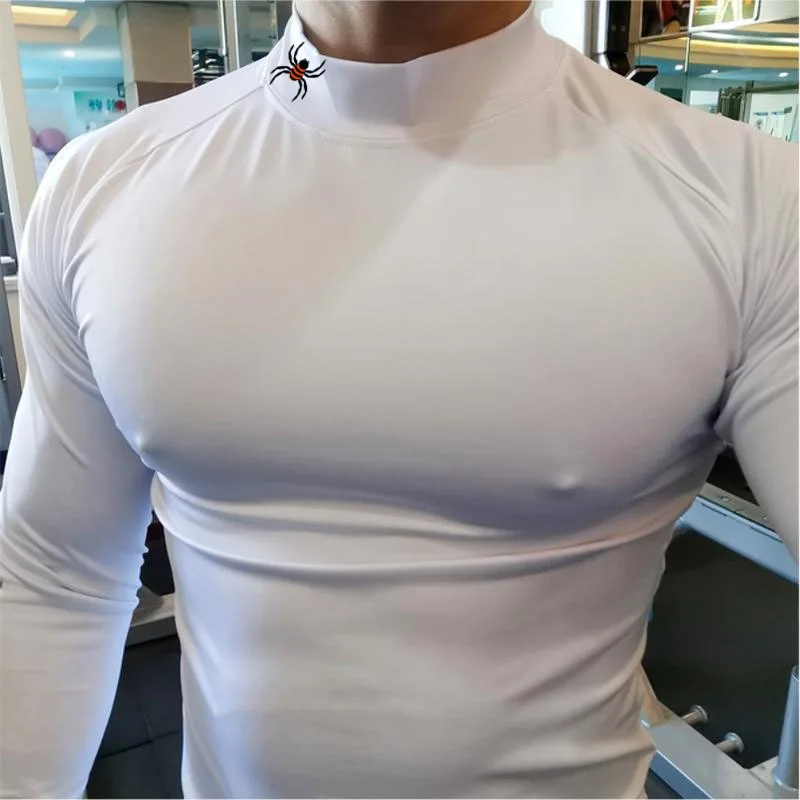 Camiseta para correr para hombre, camisa de compresión de manga larga, Top deportivo para gimnasio, entrenamiento, ropa transpirable de secado rápido para culturismo y Fitness