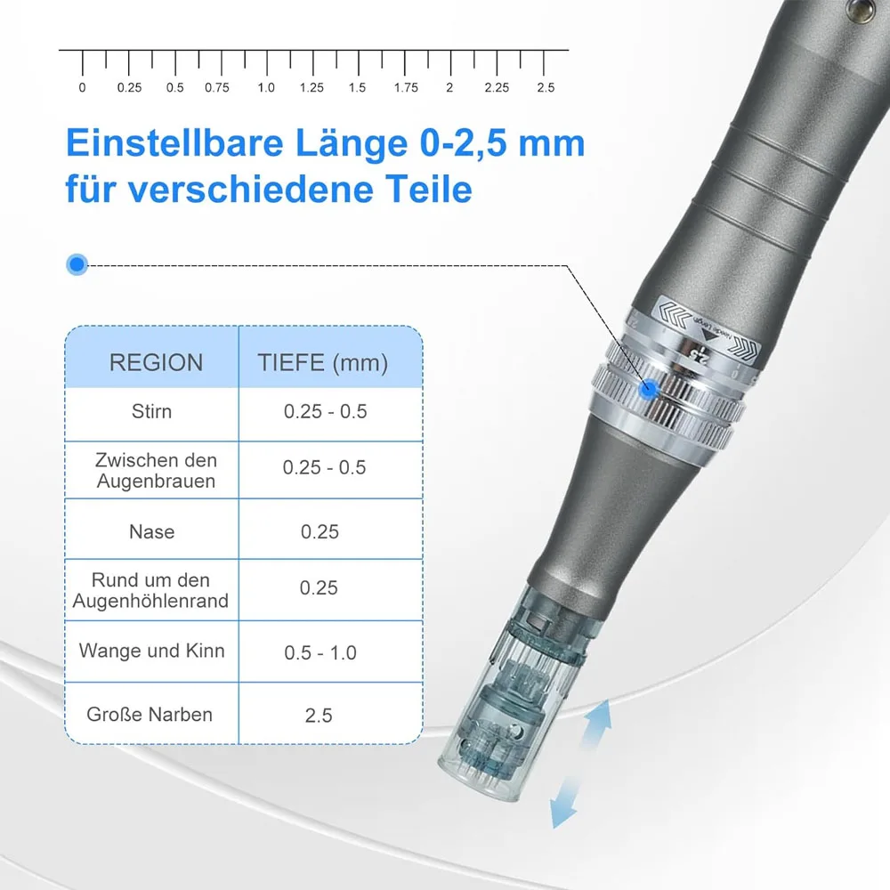 Dermapen Inalámbrico Ultima Dr M8 2026 con 12 Cartuchos de Agujas de 0.2 mm de Longitud