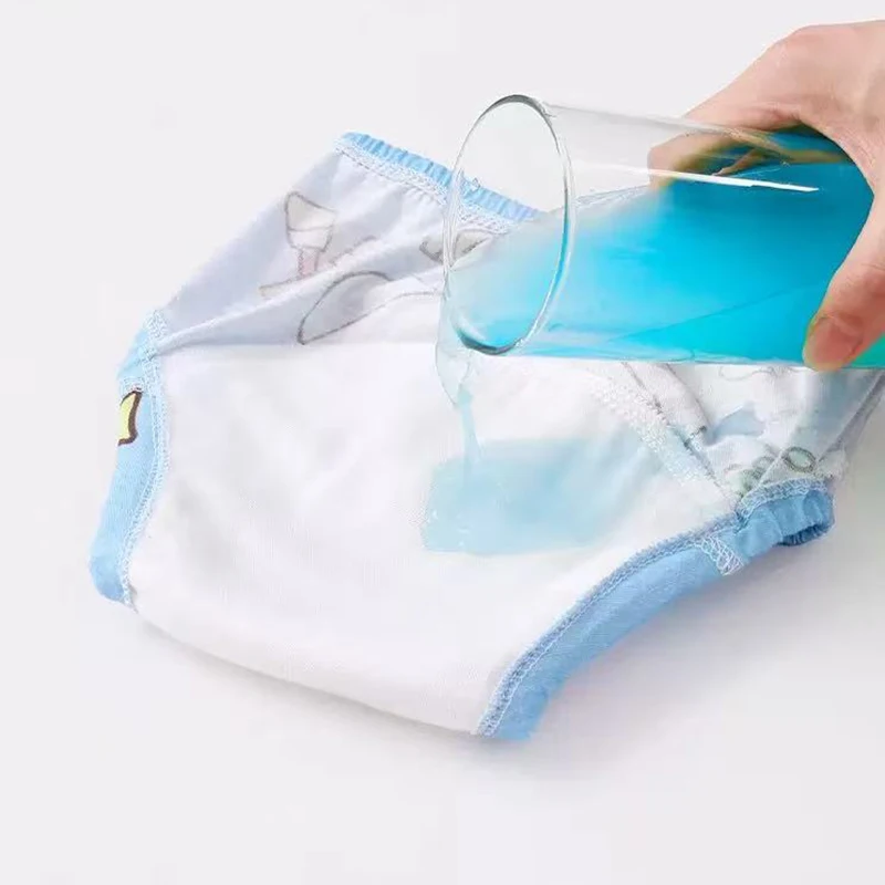 4 Uds. De algodón para niños y niñas, transpirable, reutilizable, lindo orinal para inodoro, pantalón de entrenamiento, absorbente, impermeable, ropa interior para niños, pantalones cortos