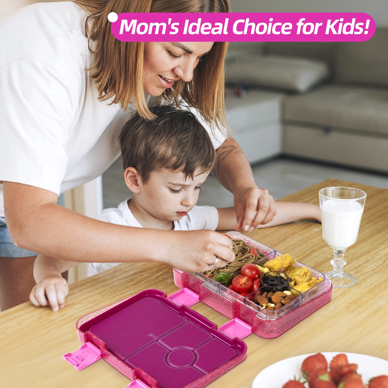 Fiambrera sellada portátil, caja Bento para estudiantes, microondas disponible, calefacción, personal de oficina escolar, contenedores de alimentos para frutas, tenedores, cucharas