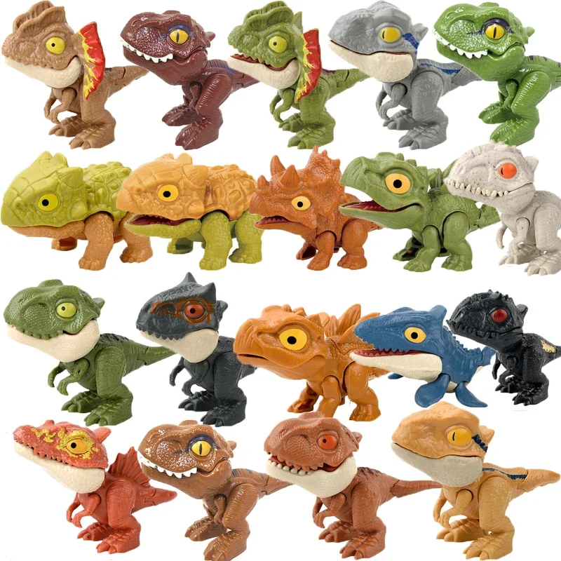 Dinosaurio Jurásico de dedo, modelo tiranosaurio, juguetes para niños, dinosaurios para morder los dedos, articulaciones móviles, juguete de dinosaurio para regalo de niño