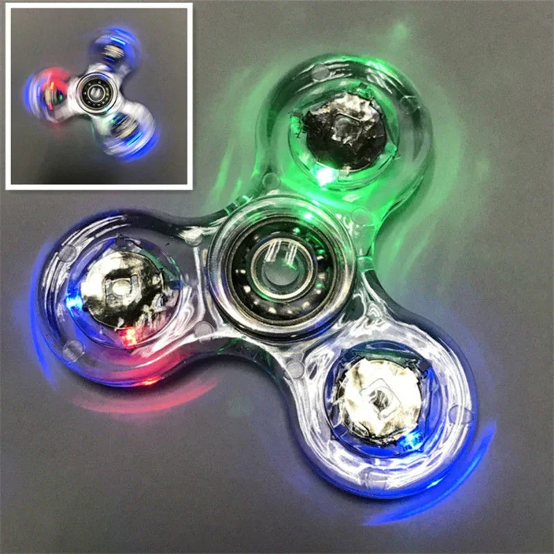 Spinner Luminoso LED, Juguetes Antiestrés que Brillan en la Oscuridad, EDC, para Aliviar el Estrés
